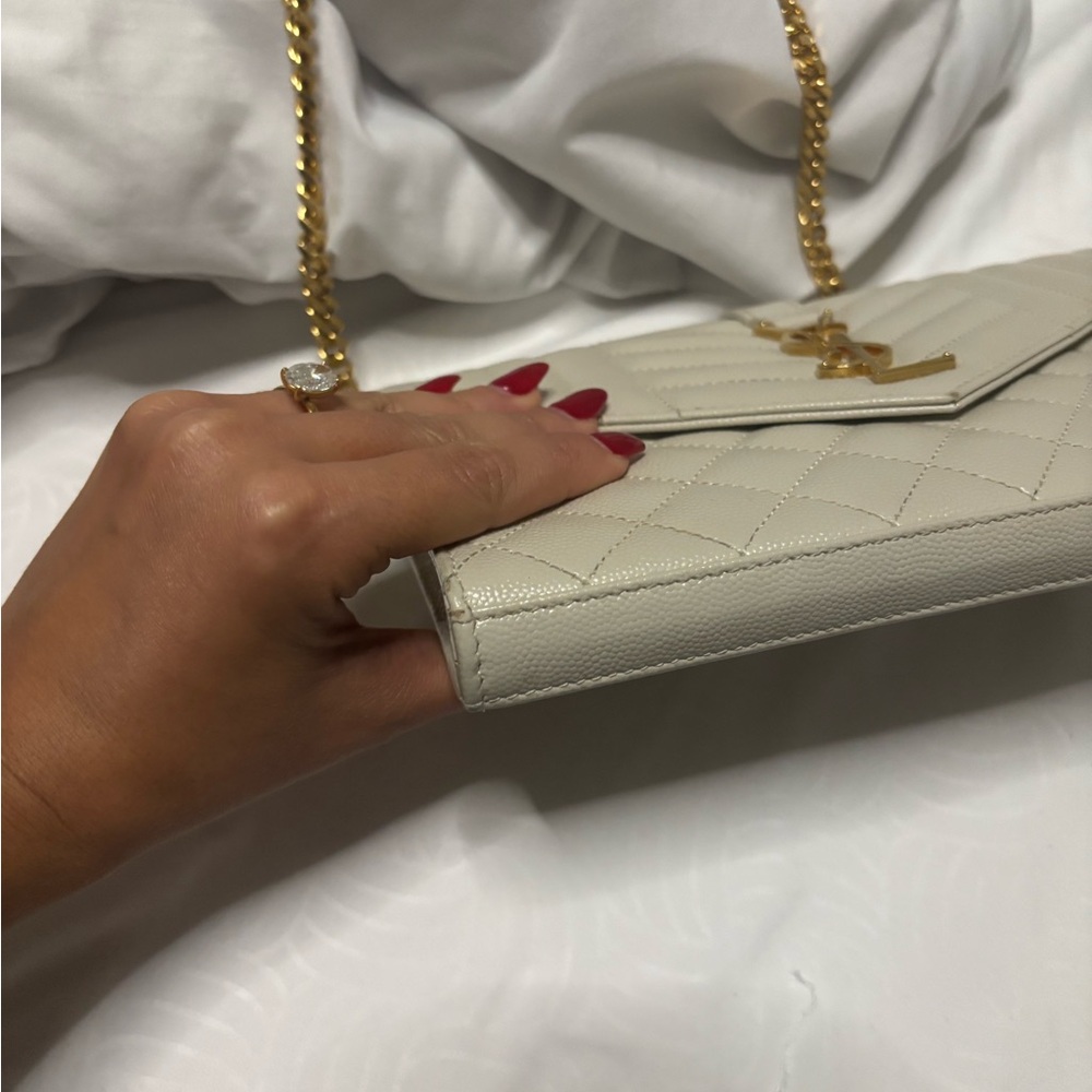 YSL Cream Chain Shoulder Bag - Picture 11 of 12